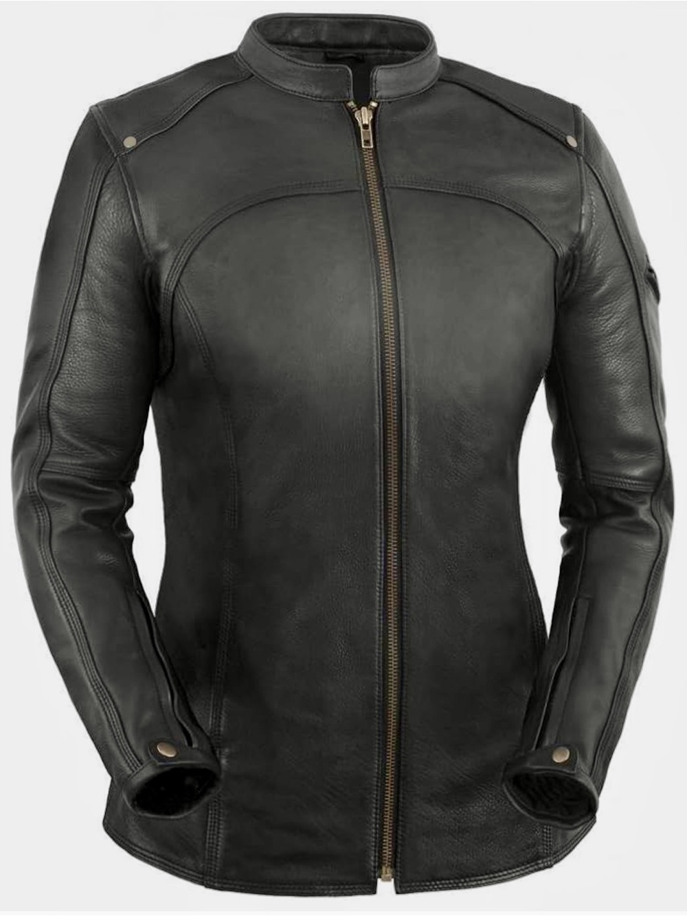True Element Women’s Longer Length Scooter Collar Leather Motorcycle Jacket NWOT
